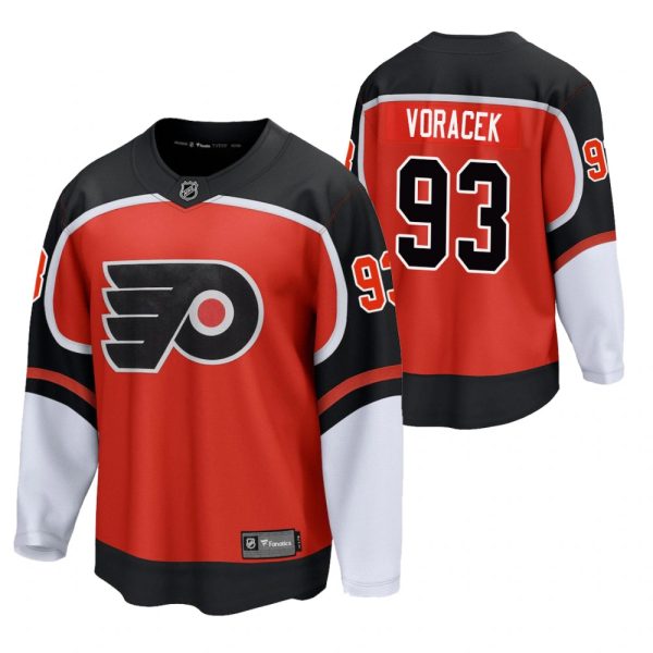 Herren Philadelphia Flyers Eishockey Trikot Jakub Voracek #93 2021 Reverse Retro Orange Special Edition